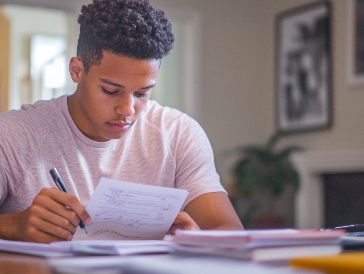 A student preparing for exams using practice tests