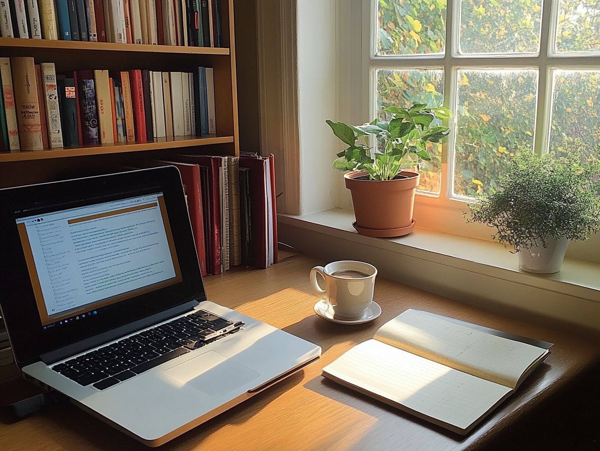 A student studying effectively at home