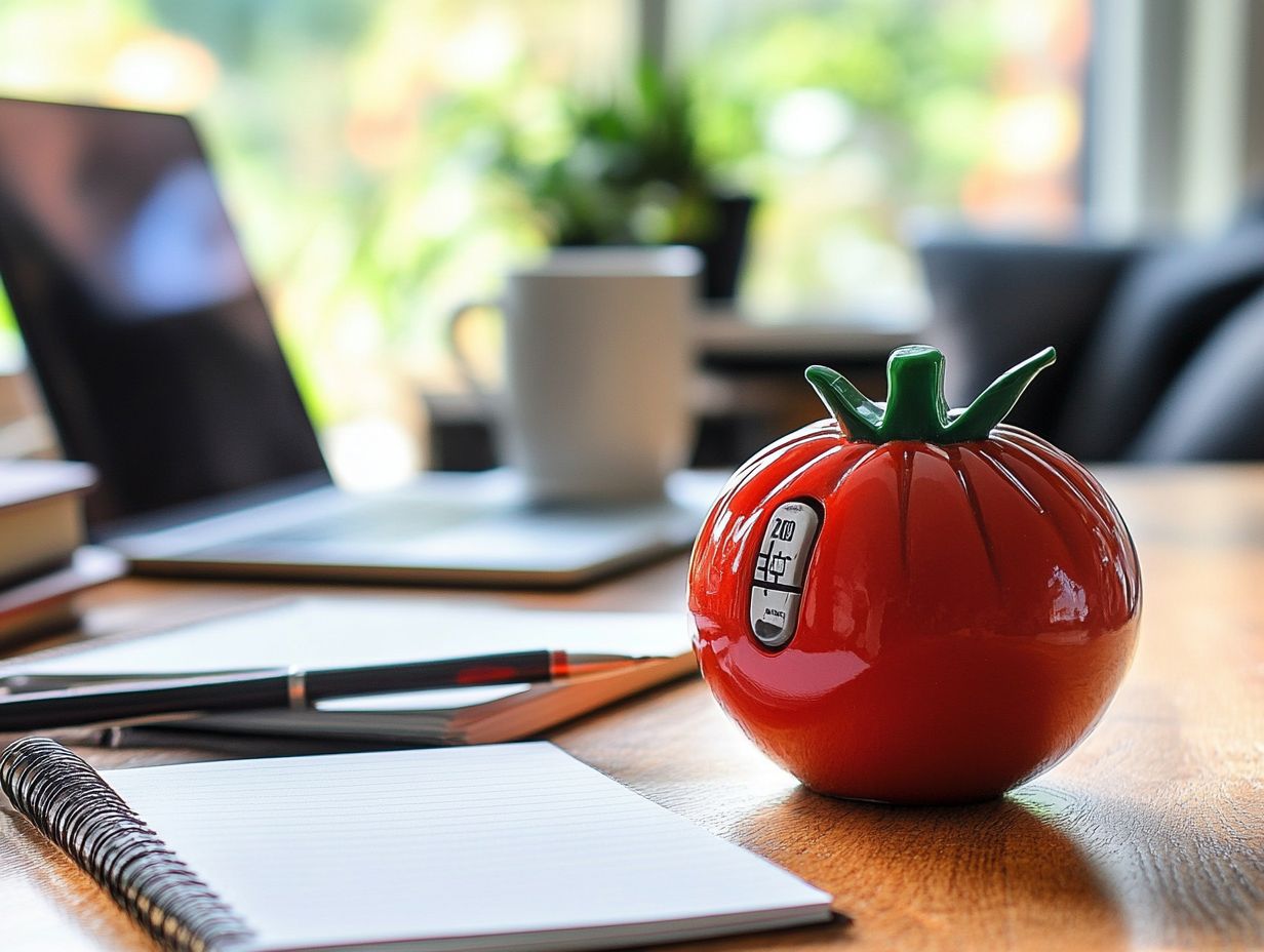 Visual representation of the benefits of the Pomodoro Technique