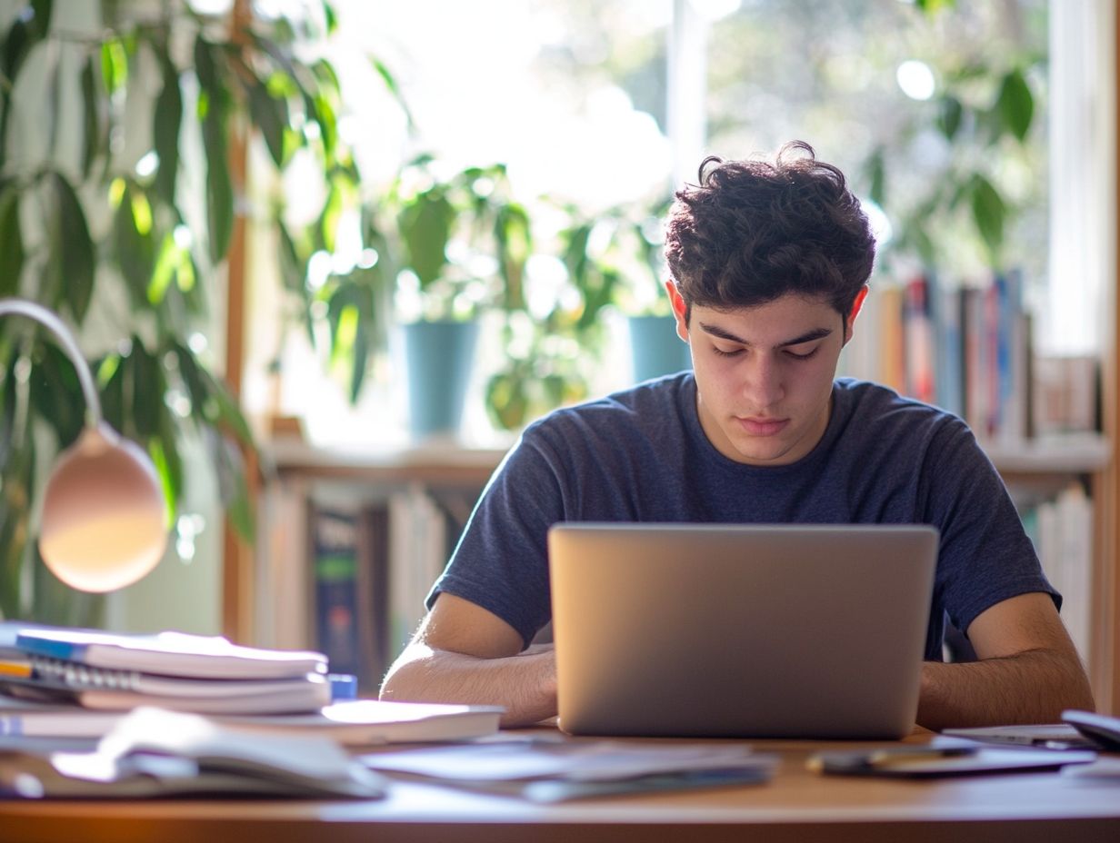 A student using technology to improve study techniques