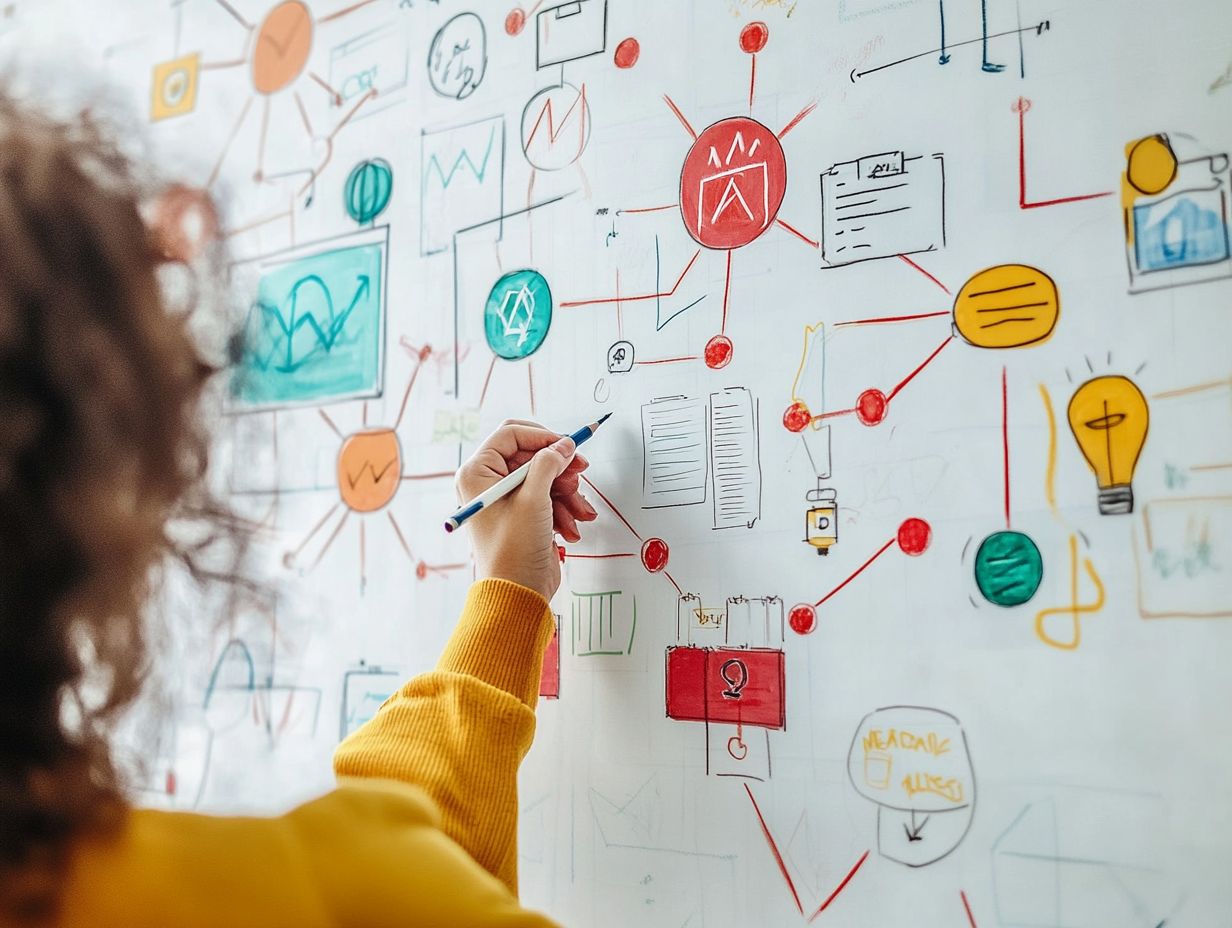 Visual representation of enhanced creativity and critical thinking through mind mapping